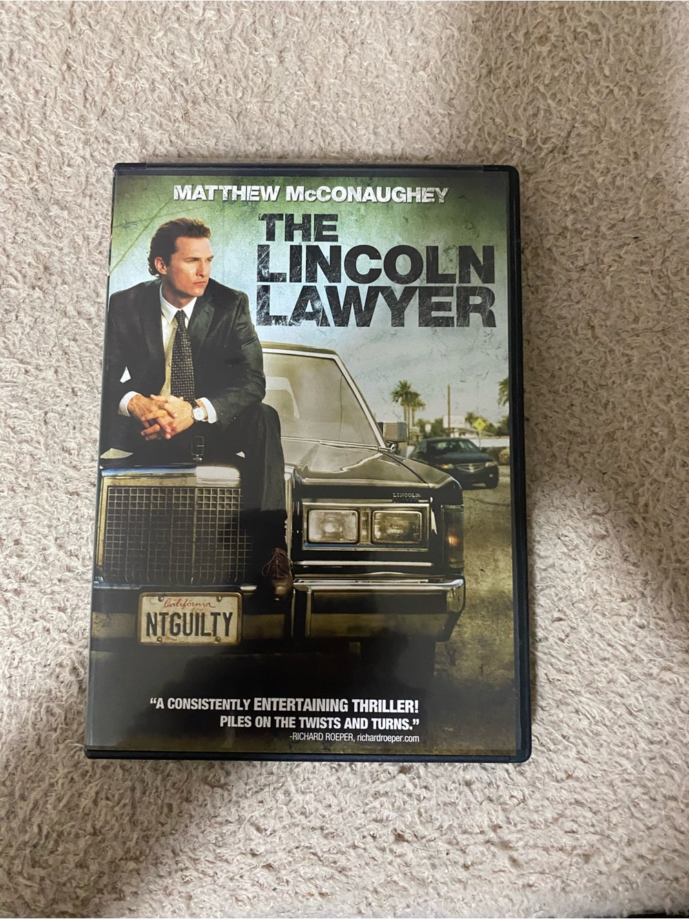 The Lincoln Lawyer DVD - Matthew McConaughey - Black & Green Cover